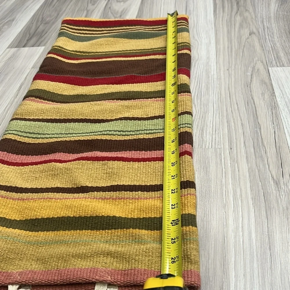 Pottery Barn Cotton Multi ColorLumbar Pillow Cover Stripe Southwestern 12” x 27”